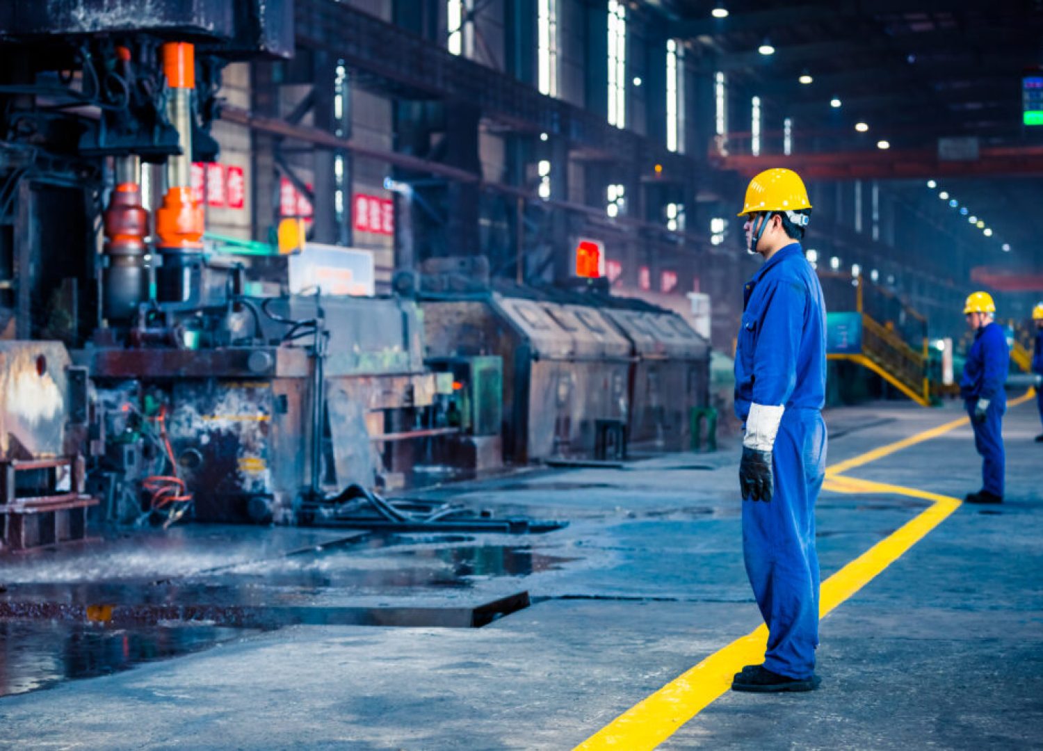 interior view of a steel factory,steel industry in city of China.
